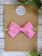 Bubblegum Pink Bow Headband or Clip