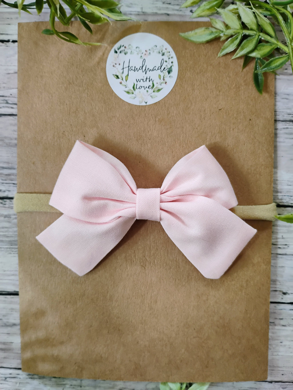 Blush Pink Bow Headband or Clip
